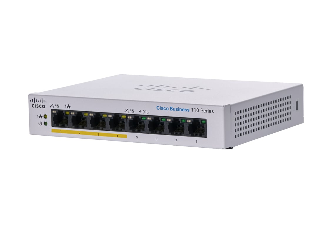 Cisco CBS110 8PP D Non géré L2 Gigabit Ethernet 101001000 Connexion Ethernet supportant 'alimentation via ce port PoE Bureau Neuf