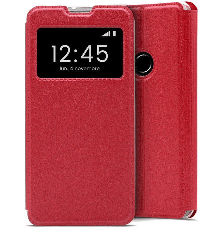 Etui Folio compatible Rouge Samsung Galaxy A21