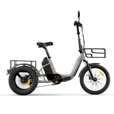 Tricycle cargo électrique CYSUM AG1 PRO, batterie 48 V 20 Ah, paniers avant et arrière, marche arrière