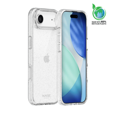 Funda híbrida Invisible Sparkle GEN 2.0, 83 % plástico reciclado, para Apple iPhone 17 Air, transparente