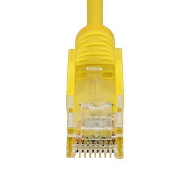 StarTech.com Cable Ethernet CAT6 Amarillo Fino de 1,5m, Sin Enganche, 100W PoE, UTP, LSZH, Cable de Cobre Puro 28AWG, Cable Patch de Red RJ45 con Sujetacables, Controlado Fluke