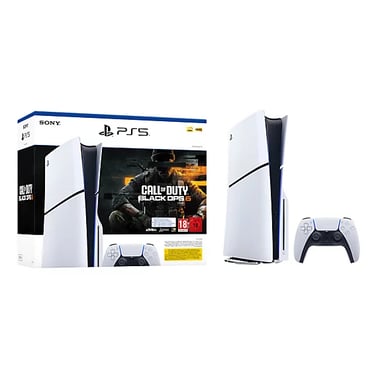 PS5 Slim & Call of Duty: Black ops 6 Pack - Consola de juegos Playstation 5 Slim (Estándar) 1Tb, Blanco