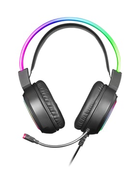 Mars Gaming MHRGB, Auriculares Chroma RGB Flow, Micrófono Profesional, Sonido Espacial, Negro