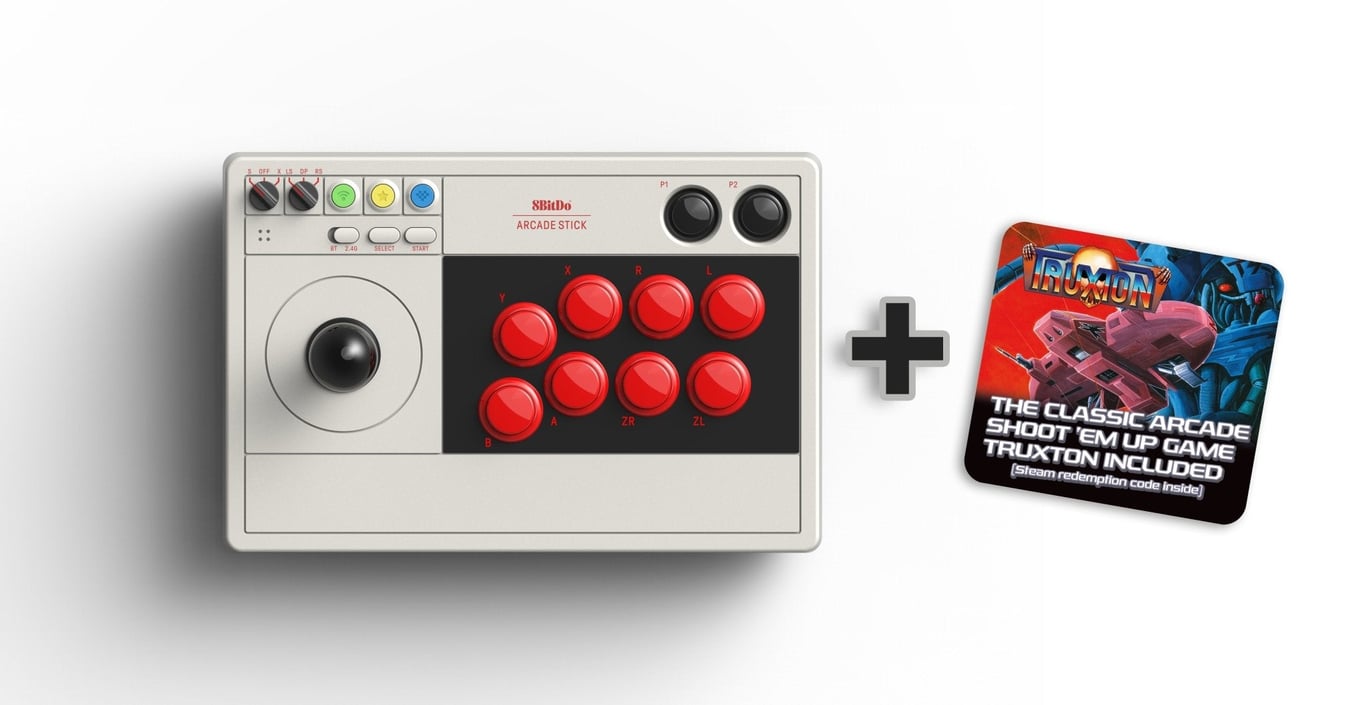 8Bitdo Arcade Stick TRUXTON Steam Bundle Stick compatible Switch & PC Neuf