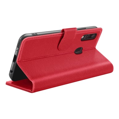 Étui Portefeuille pour Samsung A40 Support et Languette Magnétique Rouge