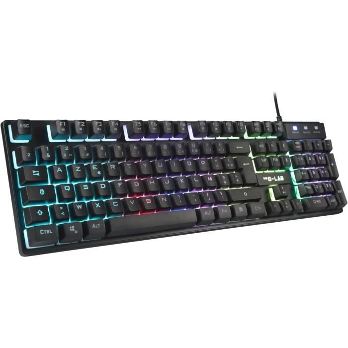 Clavier filaire Gaming GLAB Caesium Membrane RGB Précis et silencieux - vue 4