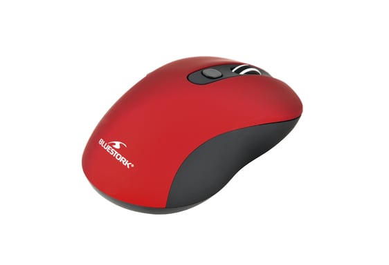 Ratón inalámbrico Bluestork Office60 (Negro/Rojo)
