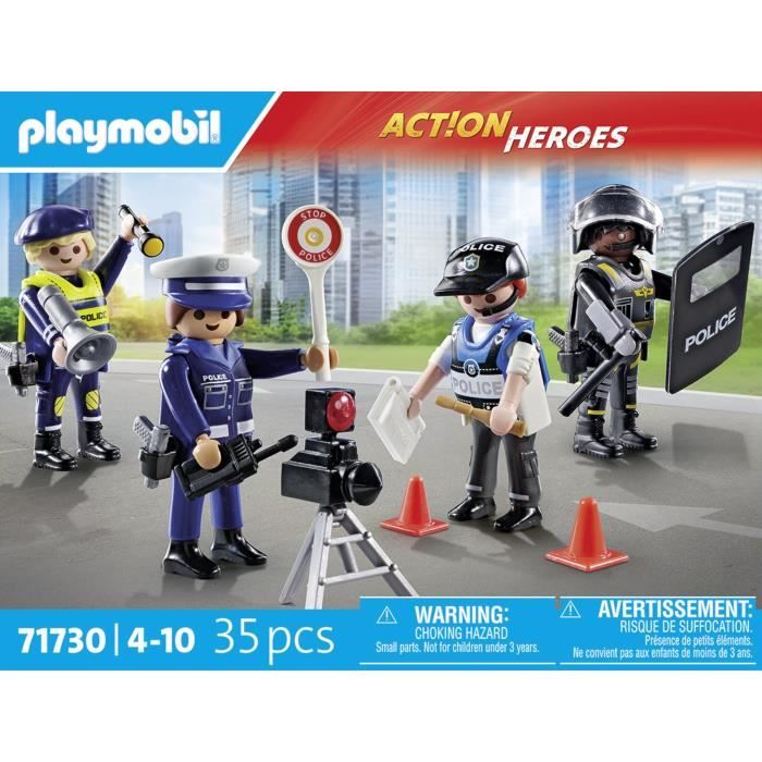 Playmobil Set métiers de la police : 4 policiers - Neuf