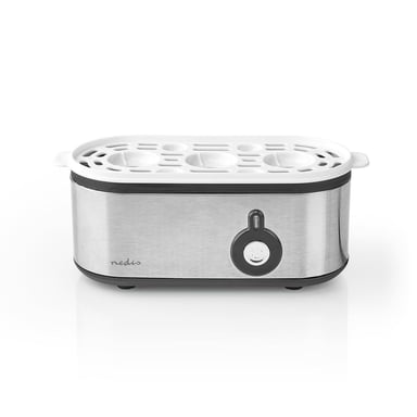Nedis Cocedor de huevos de 3 piezas y vaso medidor de 210 W Plateado