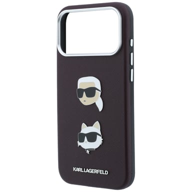 Étui Karl Lagerfeld Saffiano pour iPhone 18 Pro Max / 17 Pro Max, couleur bordeaux