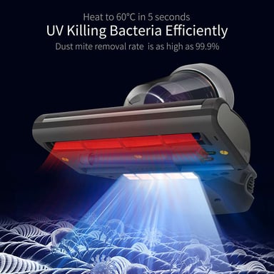 JIMMY JV35 Aspirador Antiácaros 700 W con Esterilización UV-C, Aire Caliente 60°C, Filtración Ciclónica Doble y Cepillo Anti-enredos – Ideal para Colchones, Sofás y Tejidos