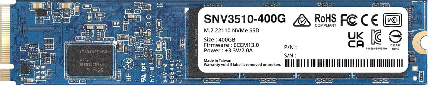 Synology SNV3510 SSD 400GB .2 22110 NVMe PCIe 3.0x4 Neuf - vue 7