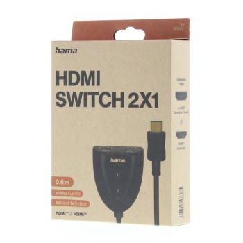 Conmutador HDMI 2 x 1, clavija macho HDMI - 2 clavijas hembra HDMI