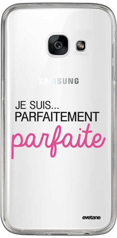 Evetane Coque Samsung Galaxy A5 2017 silicone transparente Motif Je suis parfaitement parfaite ultra