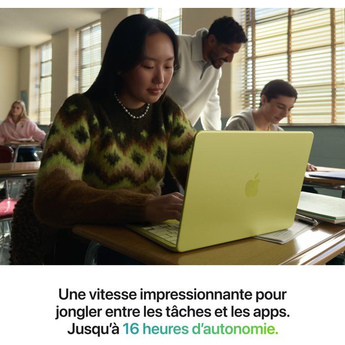 Macbook Neo A18 Pro (2026) 13 , 512 Go RAM 8 Go Apple GPU 5, Jaune Agrume - AZERTY - Neuf