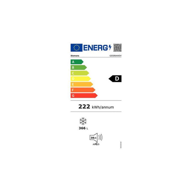 Congélateur Armoire Siemens GS58NAWDV – 365 L, No Frost, Froid Ventilé - vue 2