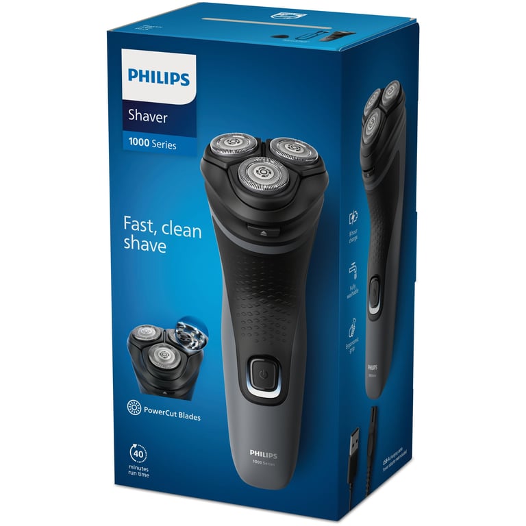 Rasoir Électrique PHILIPS S1142/00 – Lames PowerCut, Autonomie 40 Min, Étanche - vue 7
