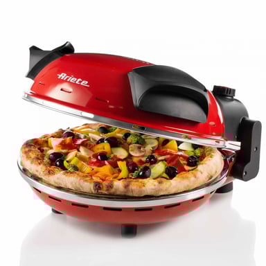 Four a Pizza électrique ARIETE - Rouge - Pierre réfractaire - 1200W - Diametre 33cm - Température