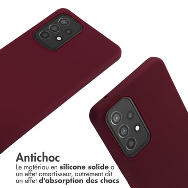 imoshion Coque en silicone avec cordon pour Samsung Galaxy A53 - Rouge foncé