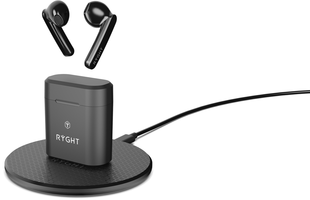 RYGHT JAM+ - Ecouteurs sans fil avec Boitier + Chargeur à induction