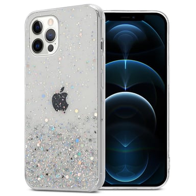 Coque pour Apple iPhone 12 / 12 PRO en Transparent avec Paillettes Housse de protection Étui en silicone TPU flexible avec paillettes scintillantes