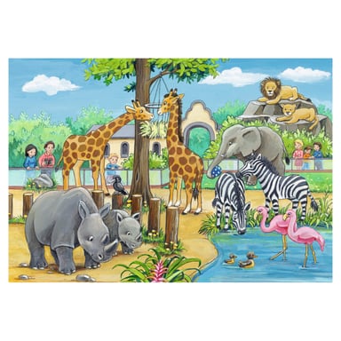 Puzzle 2X24 piezas - Sumérgete en el mundo del Zoo con tus héroes favoritos
