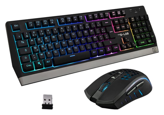 THE GLAB Pack Gaming TUNGSTEN Inalámbrico - Teclado + Ratón - Francés