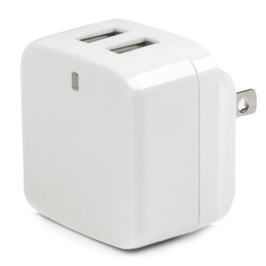 Cargador de pared de 2 puertos USB StarTech.com - Alta potencia 17W / 3,4A - Cargador de viaje internacional - Blanco