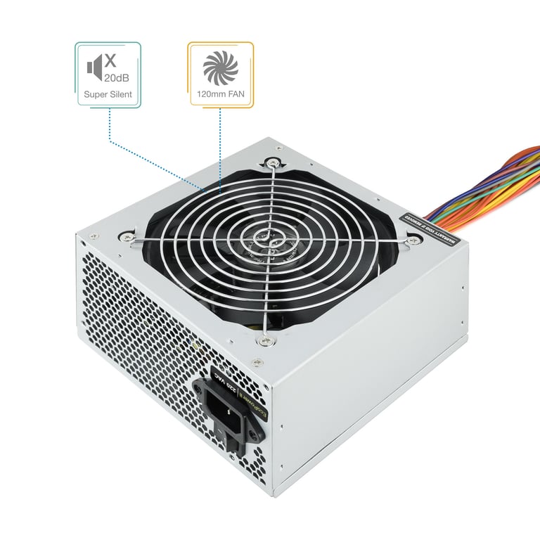 Alimentation Tooq Tqep 500Sse O · Ventilateur 120 mm · Atx Neuf - vue 2