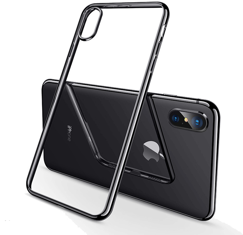 Coque Chrome Silicone IPHONE X Max APPLE Contour Transparente Bumper Protection Gel Souple