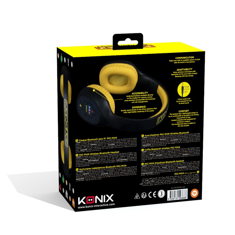 Écouteur sans fil PAC Pac Man Jaune Véritables écouteurs Intra auriculaire - vue 3