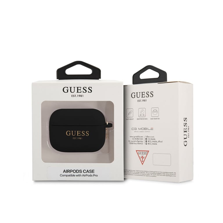 Guess Coque Pour Airpods Pro Édition 4g Charm En Silicone Avec Pendentif Noir - vue 3