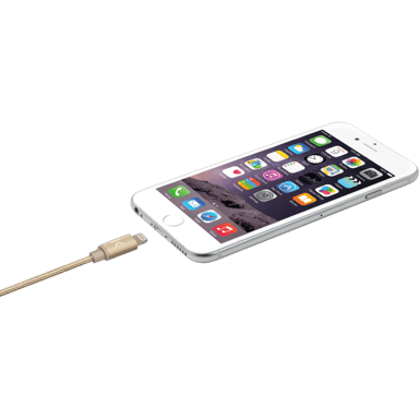 Cavo metallico intrecciato da Lightning a USB (1 m) certificato MFi per la ricarica/sincronizzazione, oro