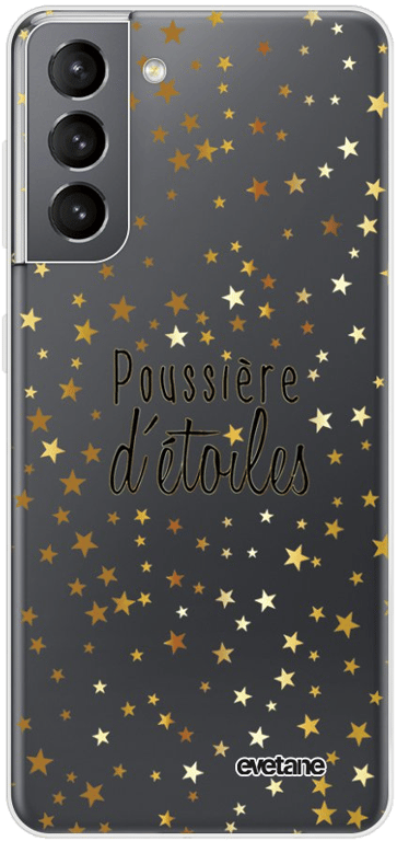 Evetane Coque Samsung Galaxy S21 5G 360 intégrale transparente Motif Poussière D'Etoiles Tendance