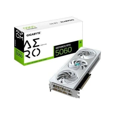 GIGABYTE GeForce RTX 5060 AERO OC 8G Tarjeta Gráfica - 8GB GDDR7, 128bit, PCI-E 5.0, 2595 MHz Frecuencia del núcleo, 3 x DisplayPort, 1 x HDMI, GV-N5060AERO OC-8GD