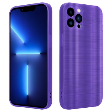 Coque pour Apple iPhone 13 PRO MAX en Brushed Lilas Housse de protection Étui en silicone TPU flexible au design brossé