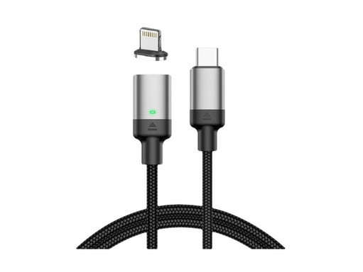 DLH DY-TU5214 cable USB 1 m USB C USB C/Lightning Negro, Gris