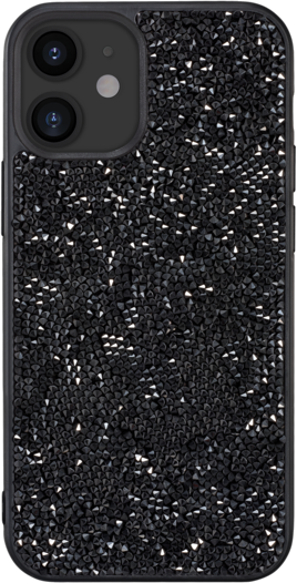Coque Bling Strass pour Apple iPhone 12 mini, Noir Minuit