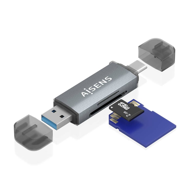 AISENS ASCR 2AC08 GR lecteur de carte mémoire USB 3.2 Gen 1 3.1 Gen 1 Type AType C Neuf - vue 3