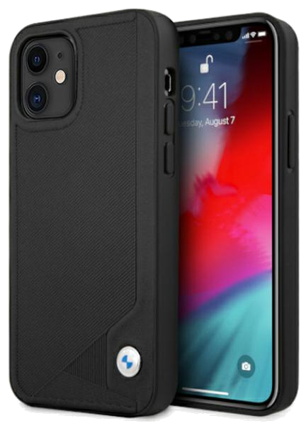 BMW Étui pour iPhone 12 mini 5.4 Noir Cuir Gaufrage