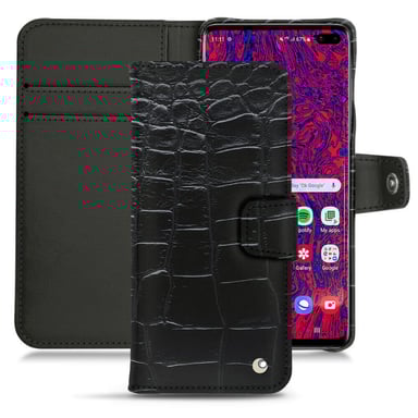 Funda de piel Samsung Galaxy S10 5G - Solapa billetera - Negro - Cueros especiales