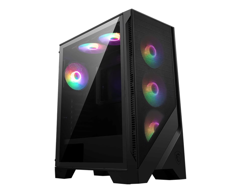 MSI MAG Forge 120A AIRFLOW Midi Tower Noir, Transparent - Neuf