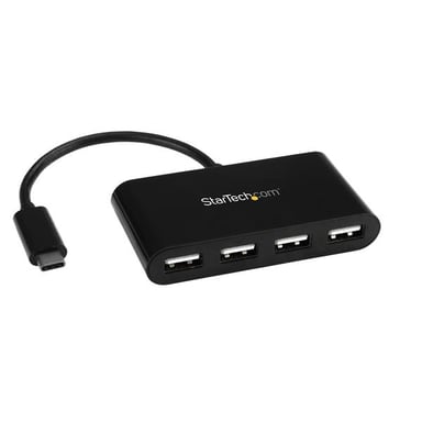 StarTech.com 4-Port USB-C Hub - Mini-hub - USB Type-C Hub - USB C to 4x USB-A - USB 2.0 (ST4200MINIC)