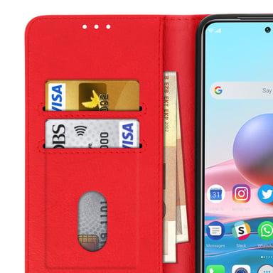 Funda Xiaomi Redmi Note 10 Pro/10s Tarjetero Función Soporte Rojo