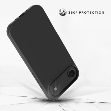 Custodia antiurto in morbido gel di silicone con il 55% di plastica riciclata per Apple iPhone 17 Air, Nero Satinato