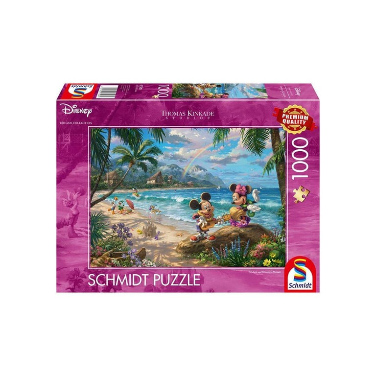 Puzzle 1000 pièces Schmidt Spiele Disney Minnie & Mickey in Hawaii Finition lin Coloris unique Neuf