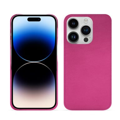 Coque cuir Apple iPhone 15 Pro -  - Rose - Cuir lisse premium