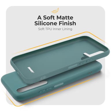 Moozy Minimalist Series Coque en silicone pour Huawei Nova 5T et Honor 20, bleu gris – Finition mate fine et souple en TPU