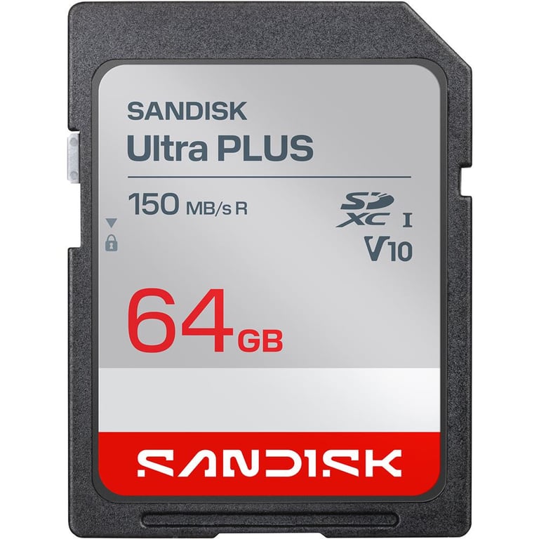 Carte UHS I SDXC Sandisk Ultra PLUS jusqu''a 150 Mo/ en lecture video Full HD V10 U1 C10 - vue 2