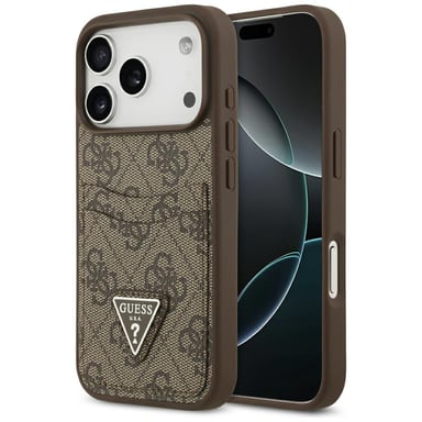 Guess 4G Custodia a triangolo con doppia scheda per iPhone 17 Pro narron